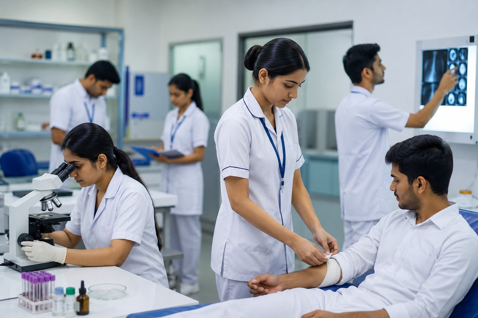 Students at Milestone Institute of Paramedical Technology